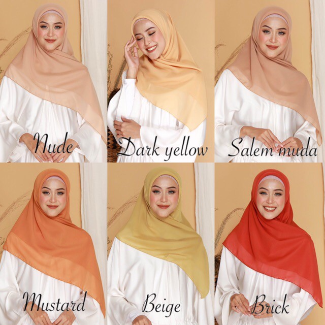 Jilbab Murah Hijab Square BELLA SQUARE Kerudung Polos Kotak Grosir
