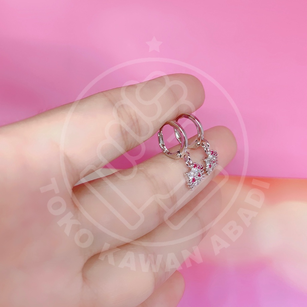 Anting Anak Bayi Perempuan Xuping Silver Motif Bunga Kerincing *07