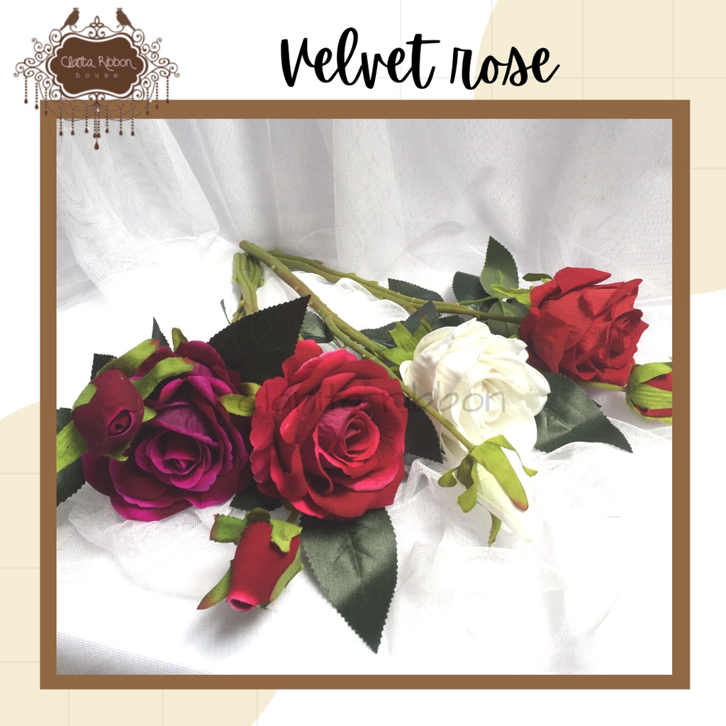 rose velvet premium / rose bludru artificial