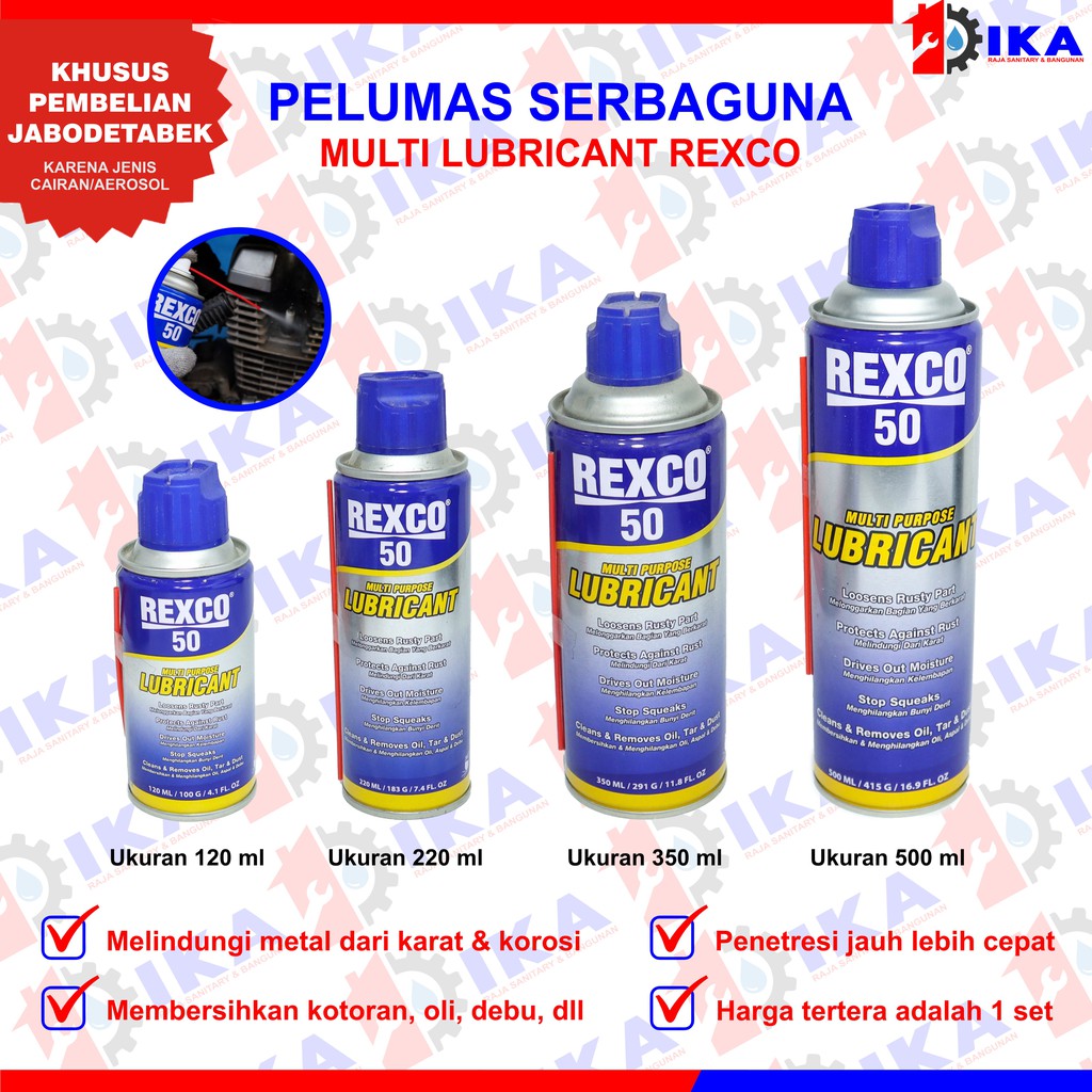 REXCO 50 PELUMAS SERBAGUNA ANTI KARAT / MULTI LUBRICANT PURPOSE LUBRICANT 120ML- 220ML - 350ML -500M