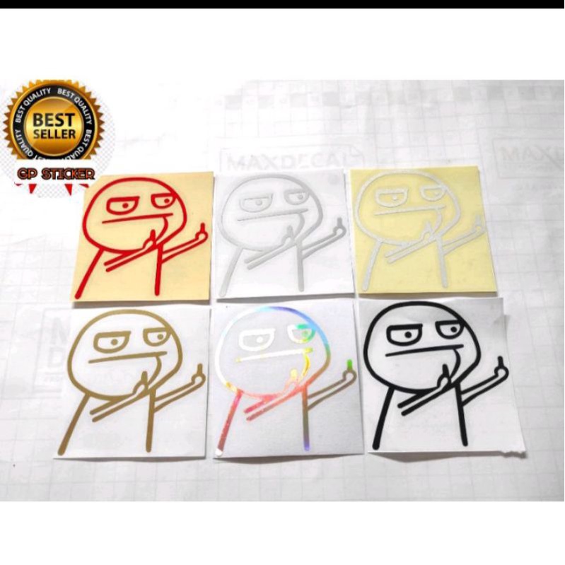 

stiker cuntting meme fucek hologram reflektif