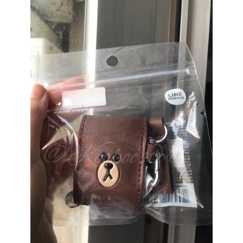 READY OFFICIAL Line Brown&Friends Leather Like Airpods Case Cover