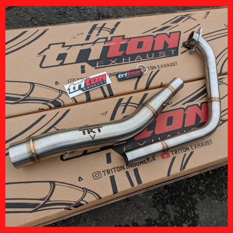 Header Pipa CB150R, CBR150R, R15, GSX150, Vixion Original Triton Exhaust bahan Full Stainles Bending