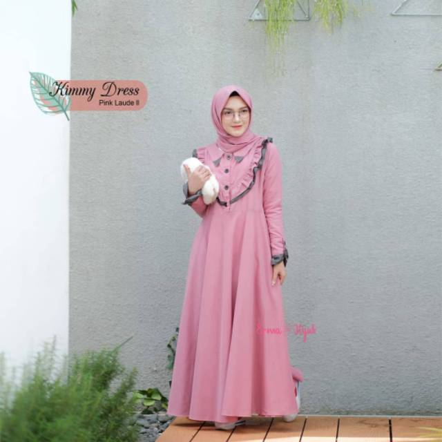 Kimmy dress by Erma hijab (ORI) Pink