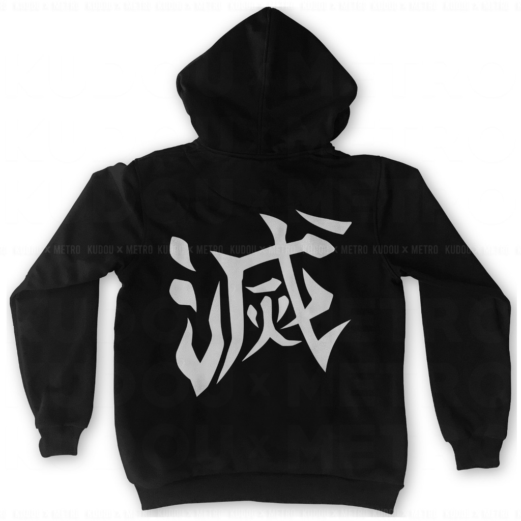 Jaket Tanjiro Mask Kanji Black Anime Manga Demon Slayer Kimetsu No Yaiba Premium Unisex Wibu