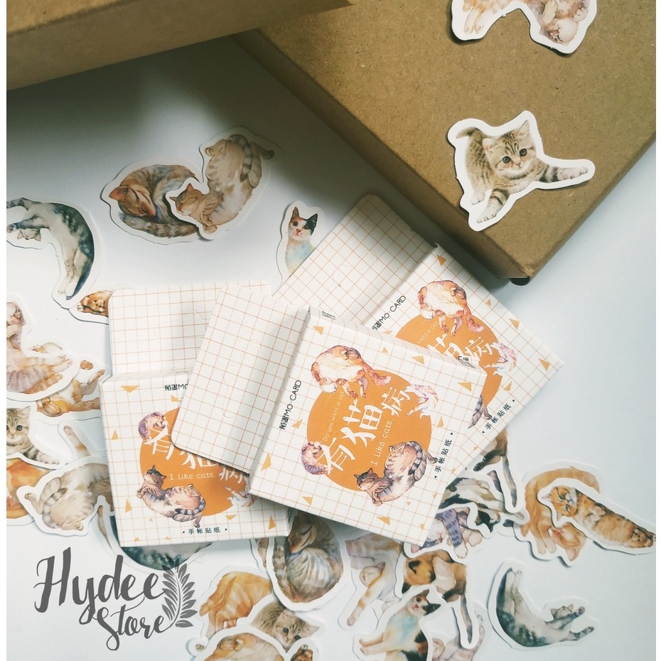 

4 pcs cat sticker/ stiker kucing deco sticker for journaling scrapbook bullet journal/ journal kit/ stiker hp/ 45