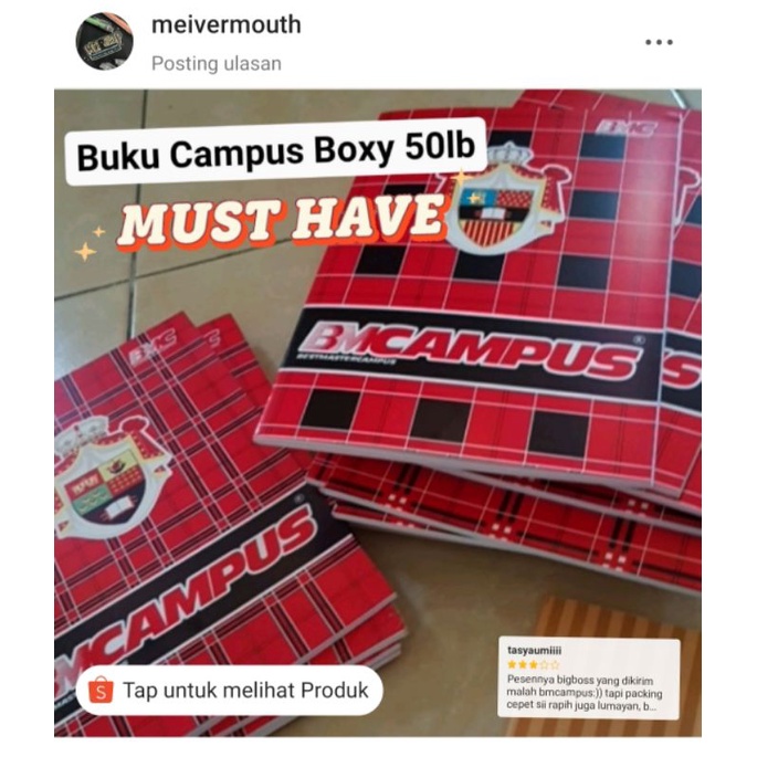 

isi 10 pcs Buku Tulis BOXY CAMPUS 50 lembar