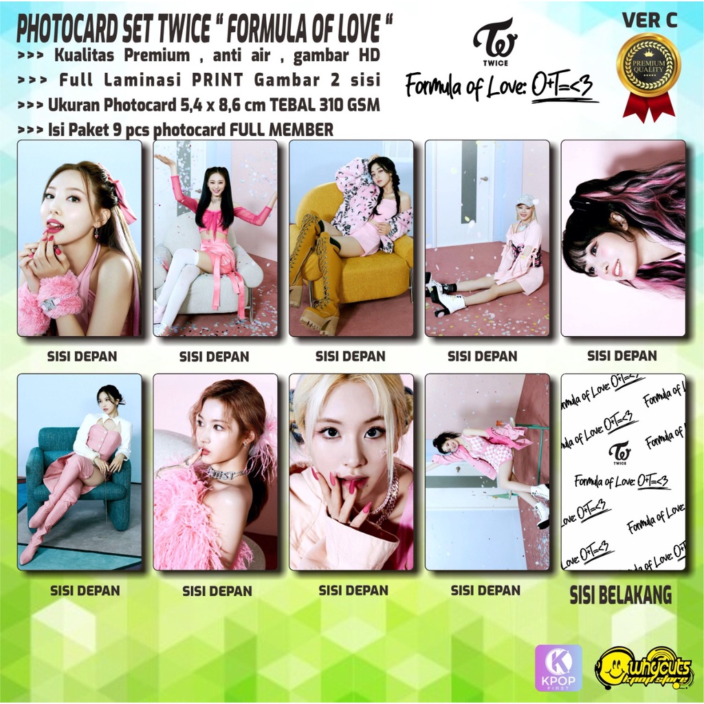 PHOTOCARD SET PC PREMIUM KPOP TWICE FORMULA OF LOVE // PRINT 2 SISI FULL LAMINSI