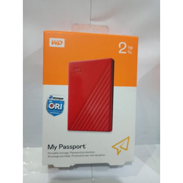 Hardisk Eksternal WD MYPASPORT 2 TB original garansi resmi 3 Tahun