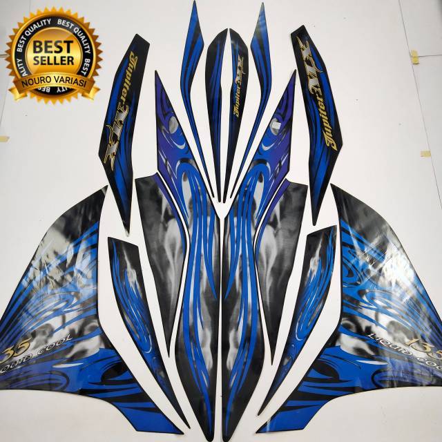striping yamaha Jupiter Mx 135 2011 biru list body standar