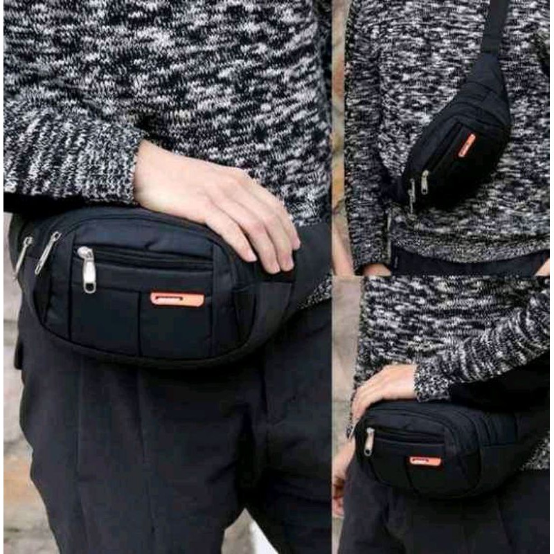 Tas Pria Waistbag Selempang 4 Resleting 000191120