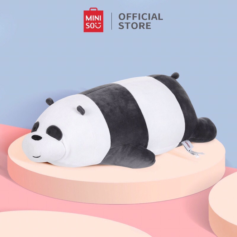 ORIGINAL BONEKA MINISO WE BARE BEARS 54CM LYING POLAR BEAR WBB PLUSH DOLL MAINAN ANAK | KADO HADIAH 