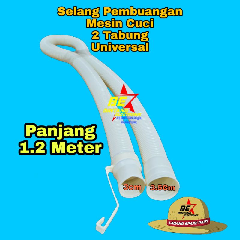 Selang Pembuangan Mesin cuci 2 Tabung elastis Universal slang pembuangan KUNING