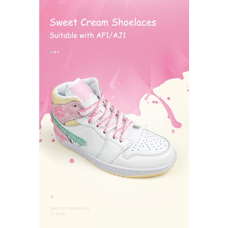 Tali Sepatu Sweet Ice Cream Shoelaces Motif Sneakers