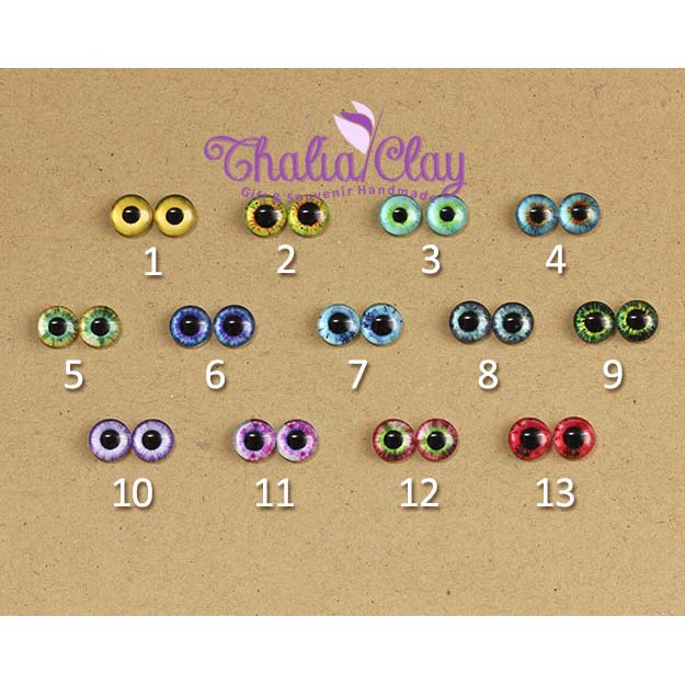 BOLA MATA BONEKA FIGURE CLAY EYECHIP BJD GLASS EYEBALL CABOCHON 12MM