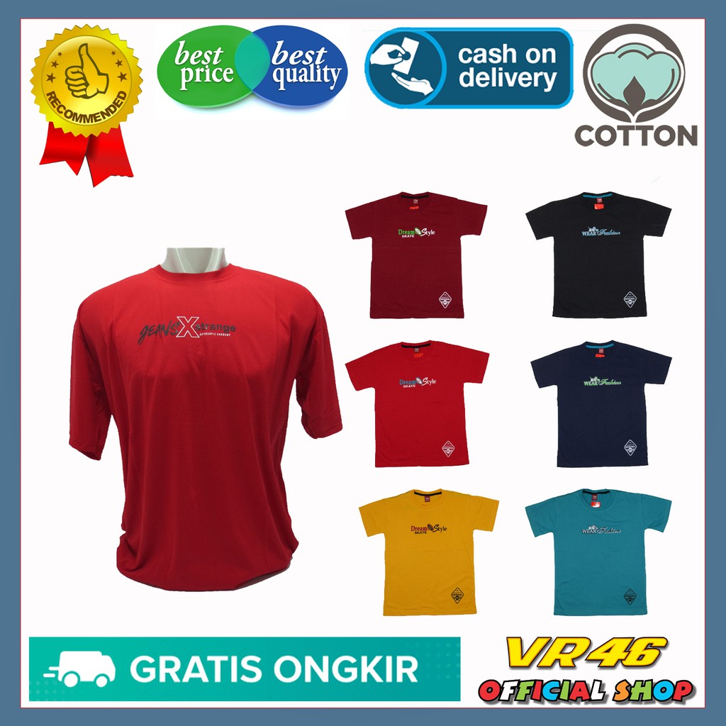 Kaos Oblong Jumbo Lengan Pendek Kaos Big Size XXL Pria Wanita Cowok Cewek Laki laki Motif Jeans X 38