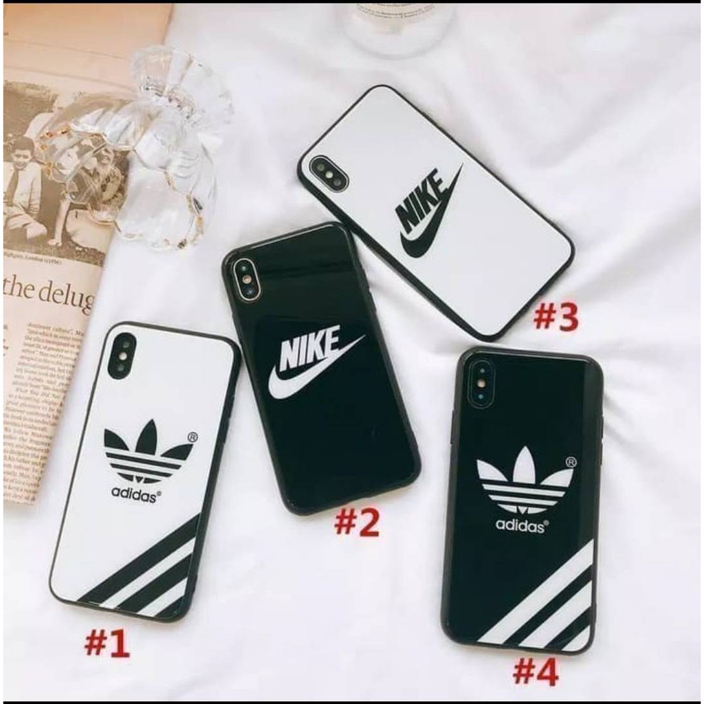 XIAOMI REDMI NOTE 6 , 6 PRO , 7 , 7 PRO , 8 PREMIUM CASE CASING GLASS MOTIF NIKE ADIDAS