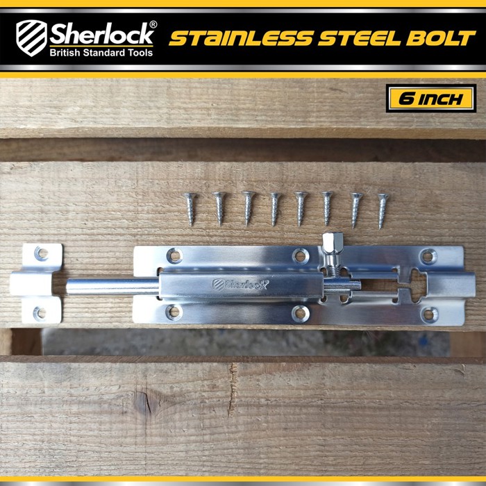 Grendel Slot Kunci Pintu 6 inch / Sherlock Stainless Steel