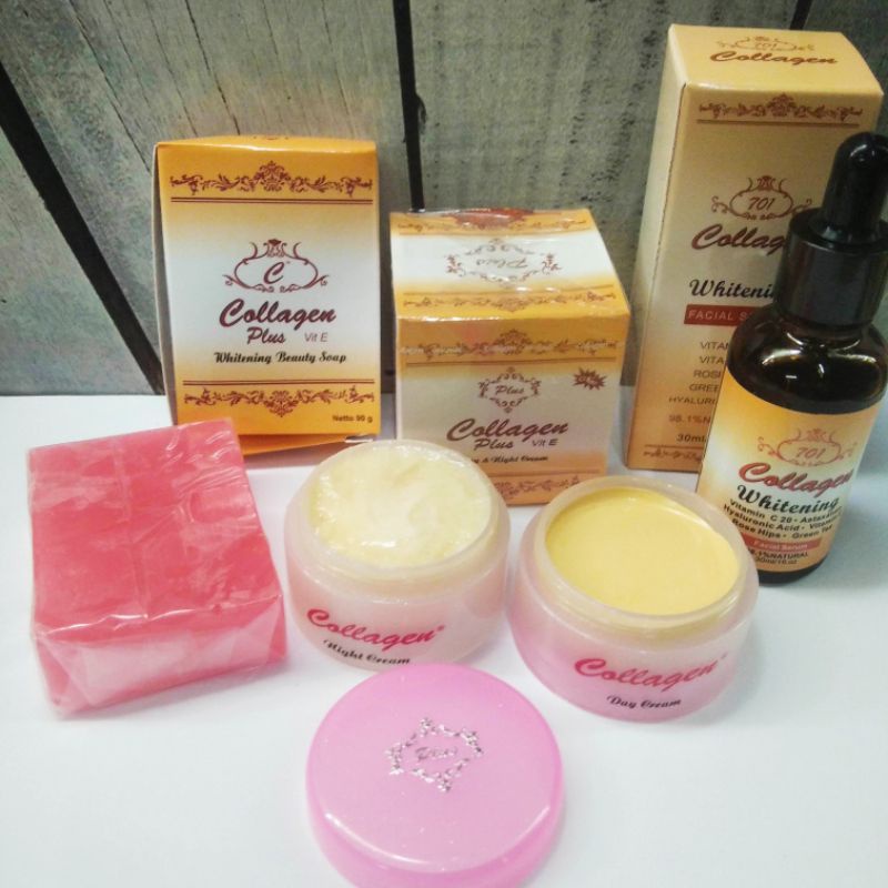 PAKET COLLAGEN (SERUM,SABUN,CREAM SIANG+MALAM)