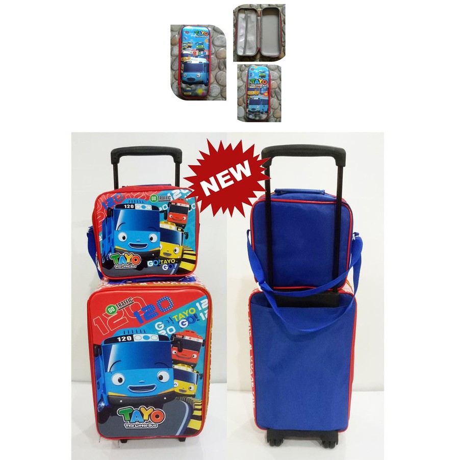 Т Kt043 Αª Tas Roda Anak Sekolah Troley Karakter Troli Kuda Poni  FW454 Set Koper Bus Tayo Bahan Ta