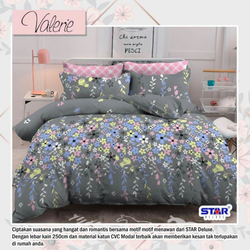 Sprei & Badcover katun lokal STAR motif VALERIE