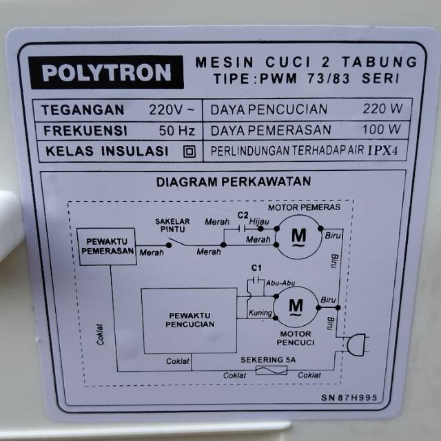  39 Wiring Diagram Mesin  Cuci  Sanyo 2 Tabung