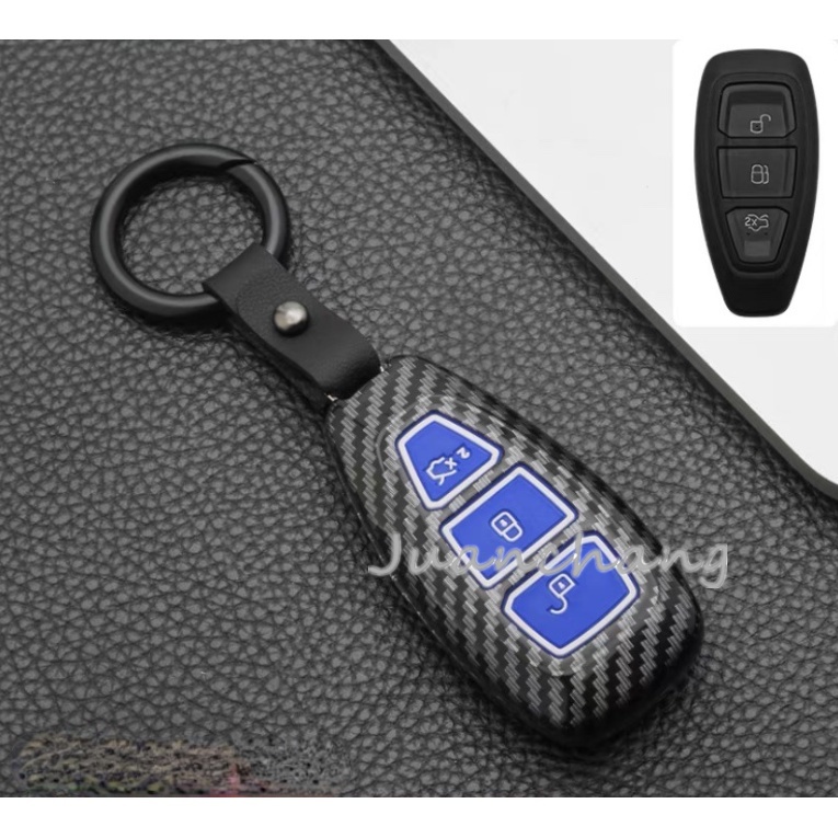 Casing Kunci Mobil Ford Focus 2 3 MK3 ST RS Ecosport Kuga Escape Fiesta Lipat Bahan ABS Aksen Serat Karbon