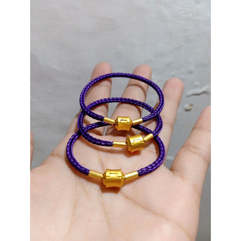 (free stoper) gelang kawat kuncian kuning 3mm (bisa req ukuran)/gelang kawat waterproof