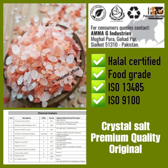 

ds001vv Himalayan Salt Crystal Rocks 500Gr - Garam Himalaya Kristal Fsfs201
