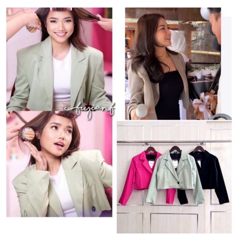 BLAZER CROP SHANA FASHION TERBARU