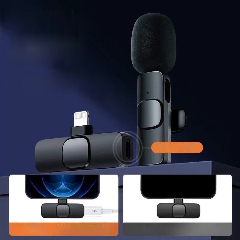 MIC CLIP-ON WIRELESS MIKROFON MINI VLOG Smartphone Mikrophone Portable HP BISA NGECAS Mikrofon Smartphone 2.4Ghz USB Type C Android Microphone PC/Phone/Camera TikTok YouTube Facebook Live Stream Vloger