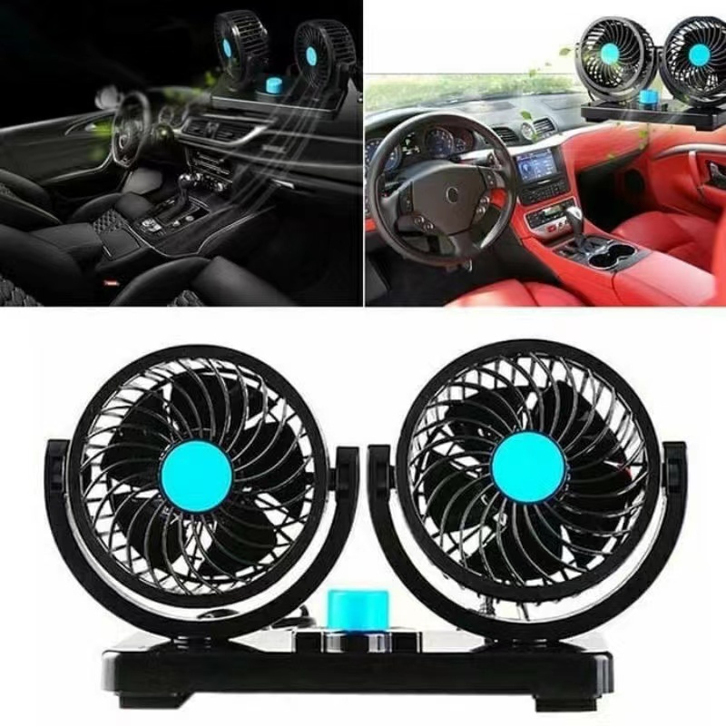 Kipas Mobil✅Kipas Angin Mobil/Kipas Angin Mobil Double-Headed Fan Aksesoris Mobil Interior