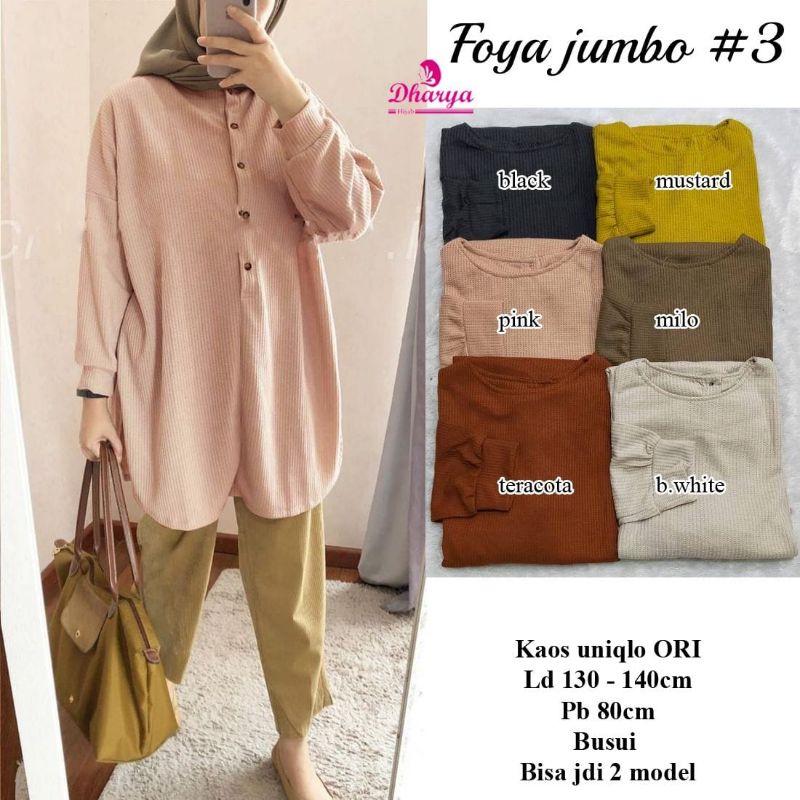 Foya jumbo by Dharya-tunik oversize-atasan jumbo Uniqlo