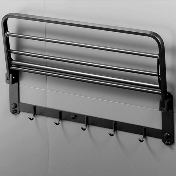 GANTUNGAN HANDUK KAMAR MANDI DINDING STAINLESS - HITAM