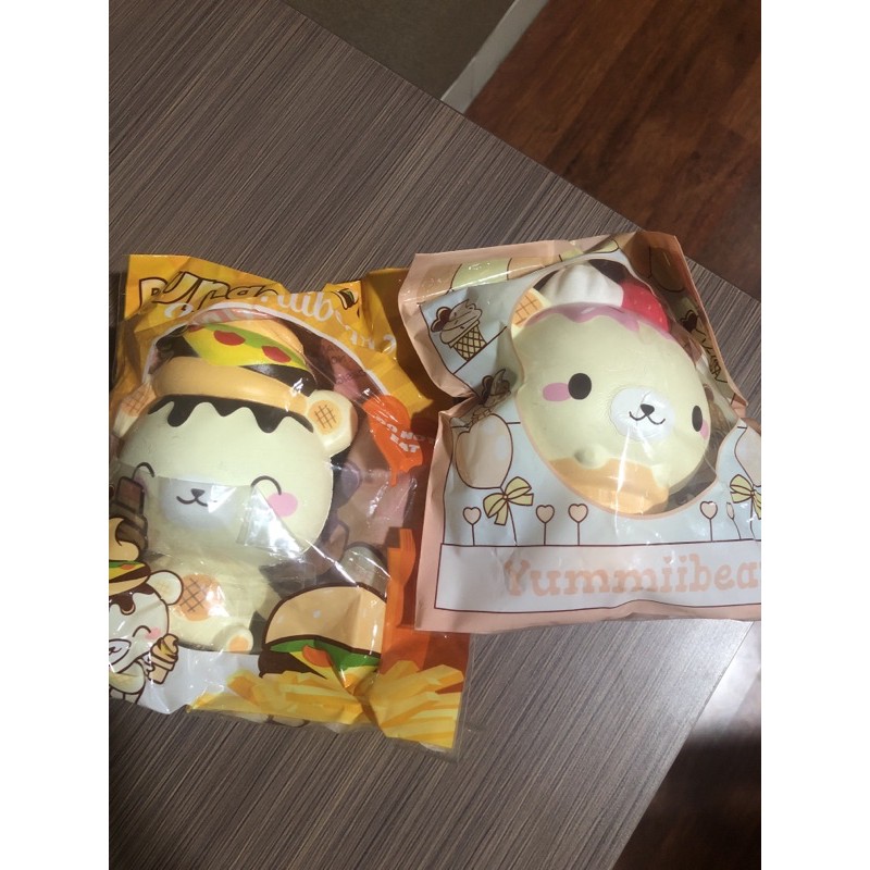 Yummiibear original licensed squishy burger and icecream bear