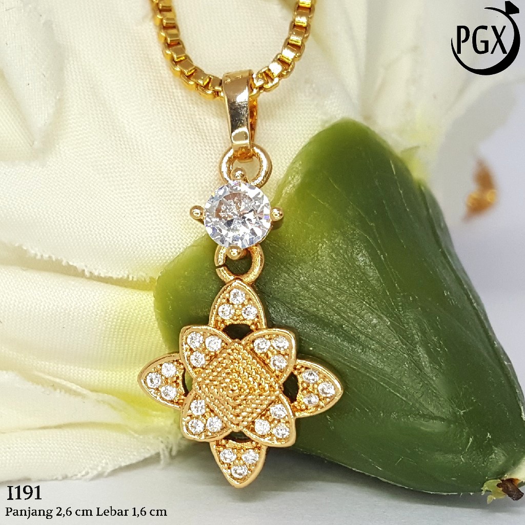 PGX Liontin Kalung Xuping Wanita Perhiasan Lapis Emas Aksesoris Fashion - I191