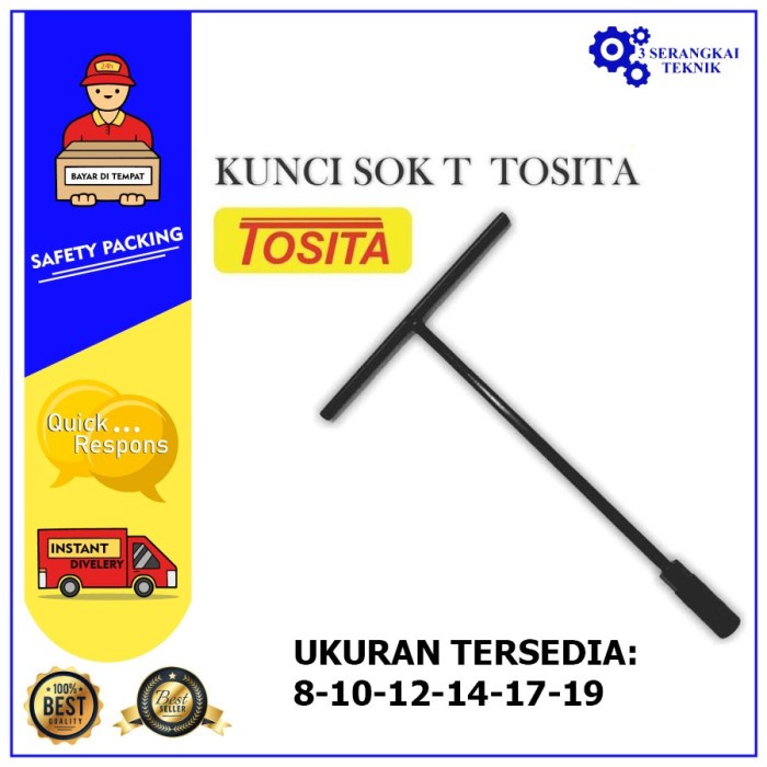 Kunci Sock T Socket Wrench Tosita Kunci Sok T Bengkel Roda Mobil