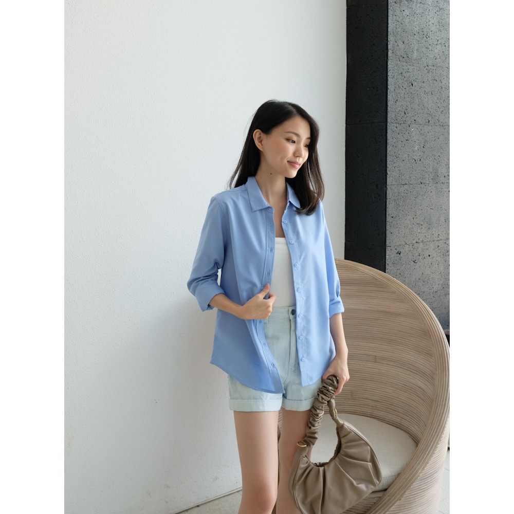 T-0379 Blouse Kemeja Wanita Basic-3