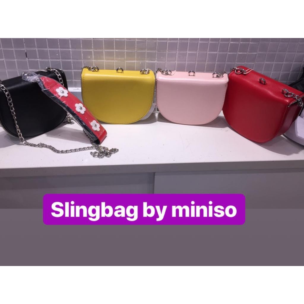 Miniso Official Sling Bag Flower Selempang