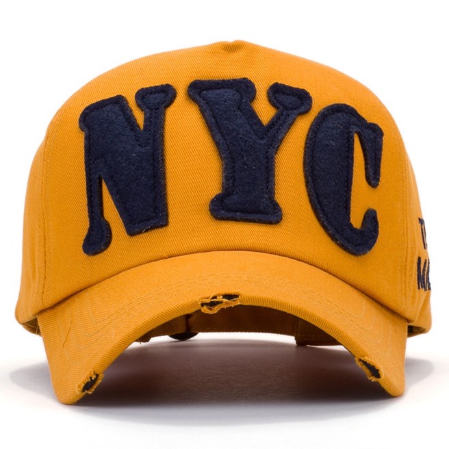 Topi Baseball Adjustable Motif Bordir Tulisan Nyc Gaya Kasual Untuk Pria Dan Wanita