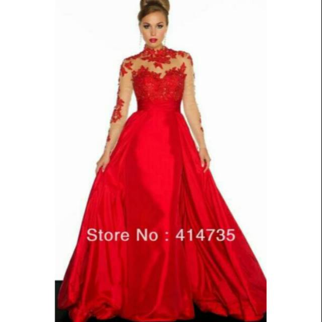 Red ball gown