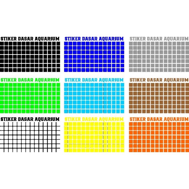 Stiker Dasar Aquarium kotak kotak