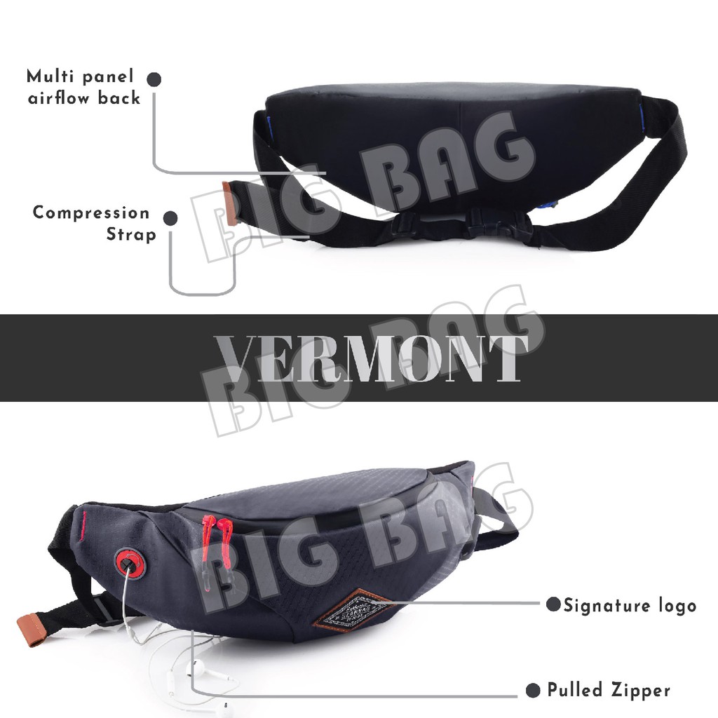 Tas Selempang Pria / Wanita Waist Bag Gear Bag 13110 VERMONT PORT + FREE USB EXTENTIONS CABLE