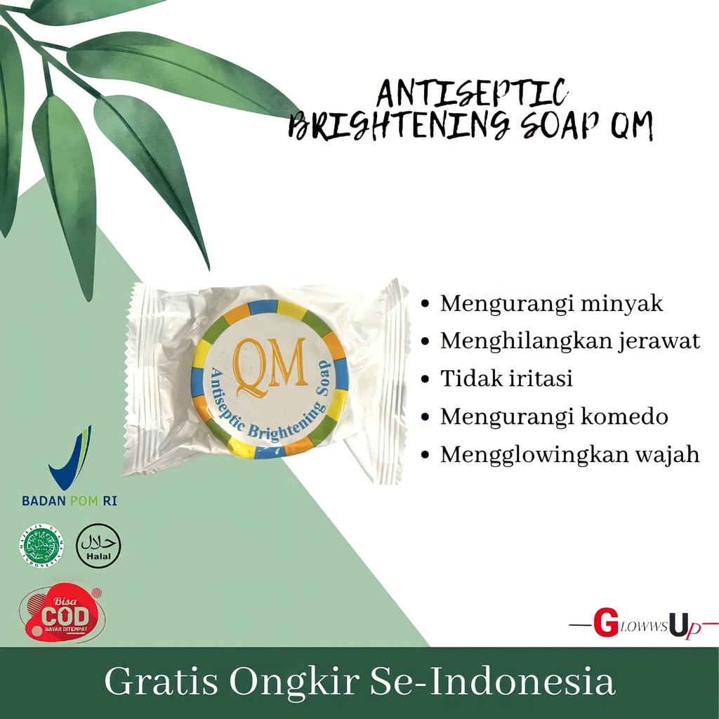 SABUN PENCERAH WAJAH QM BRIGHTENING SOAP SABUN WAJAH PEMUTIH WAJAH SABUN PEMUTIH WAJAH SABUN PEMUTIH SABUN BATANG SABUN BATANGAN