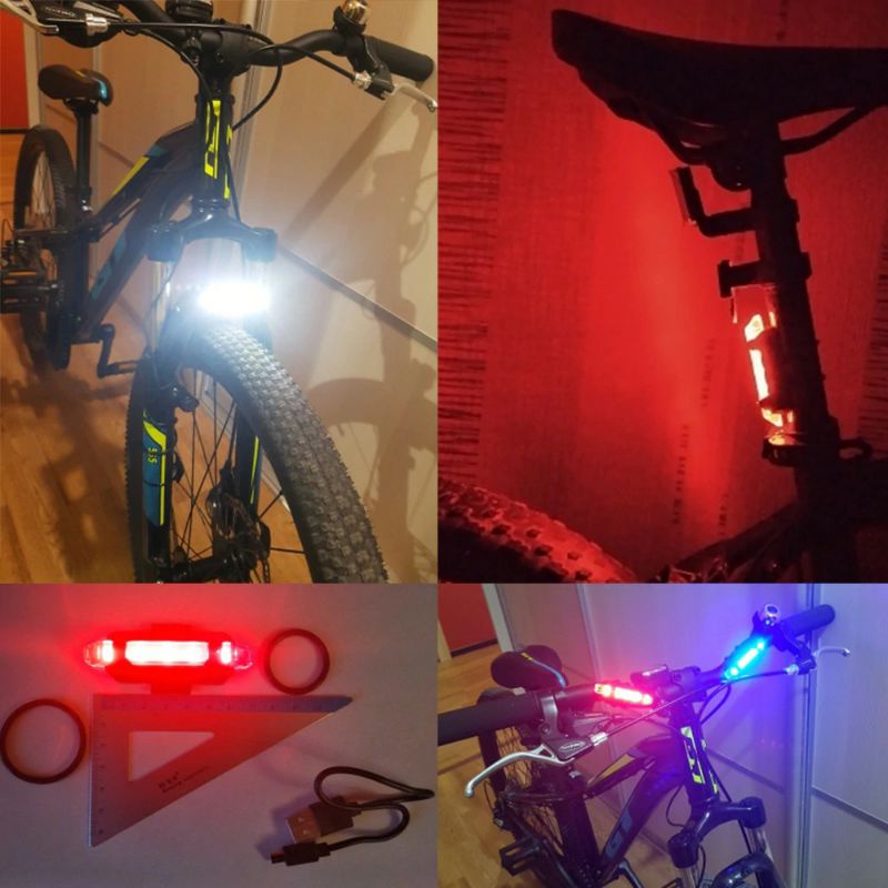 Lampu Sepeda 5 Led USB Rechargeable - Lampu Belakang Sepeda