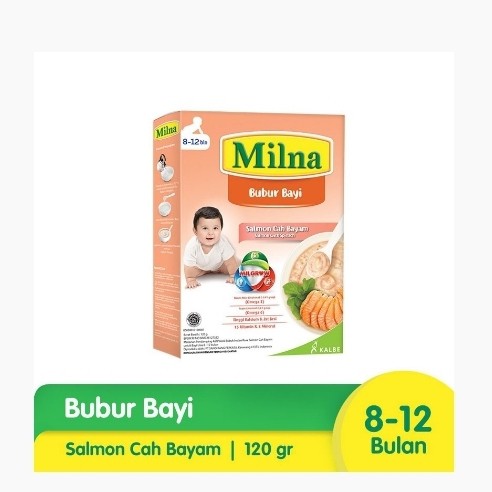 MILNA BUBUR BAYI REGULAR RASA SALMON CAH BAYAM 8+ 120G