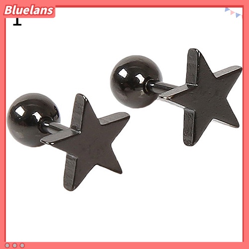 Bluelans 1 Pair Unisex Pentagram Pattern Alloy Ear Stud Earring Jewelry Charms