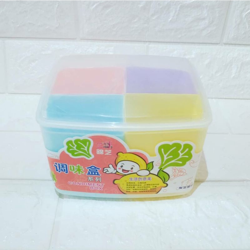 Tempat Bumbu Dapur Unik, Simple dan Efisien 4 in 1 Tempat Bumbu Dapur Set