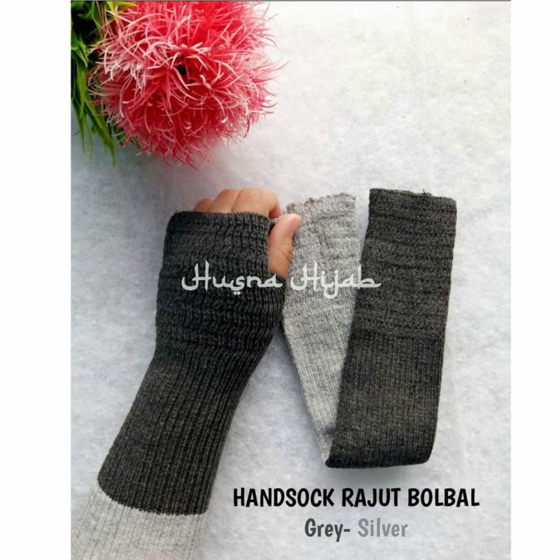 [HUSNA COLLECTION] Handsock Rajut 2 Warna / Manset Rajut Bolak Balik