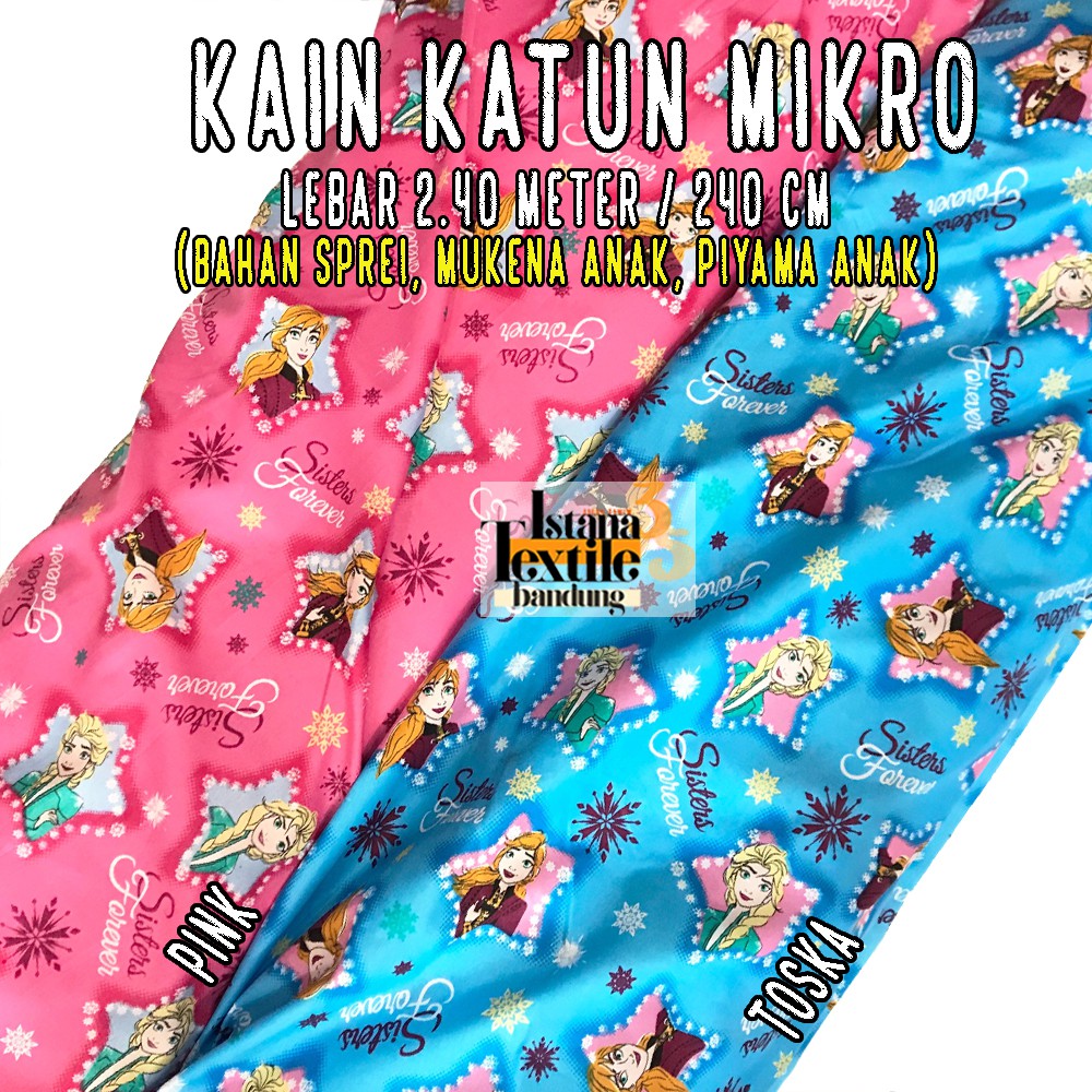 Jual 1/2 meter bahan kain Katun Mikro Micro motif anak Frozen | Shopee